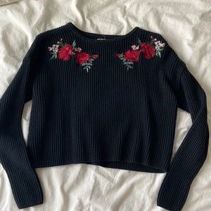 embroidered floral sweater